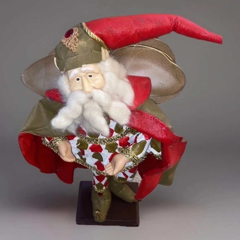 Fairy Santa Christmas‎ Jester Figure with Wings on Stand